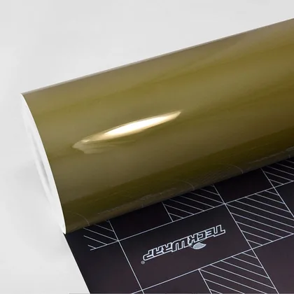 TeckWrap Gloss Khaki Green (CG29-HD) vinyl wrap film swatch
