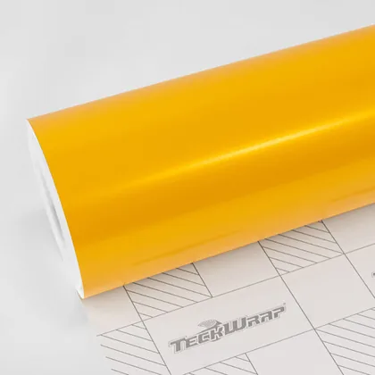 TeckWrap Satin Hornet Yellow (ECH16) vinyl wrap film swatch