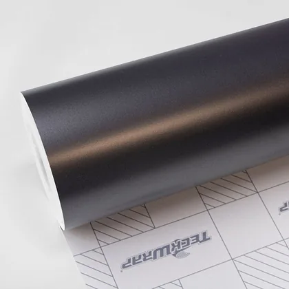 TeckWrap Satin Black Silver (HM02-R) vinyl wrap film swatch