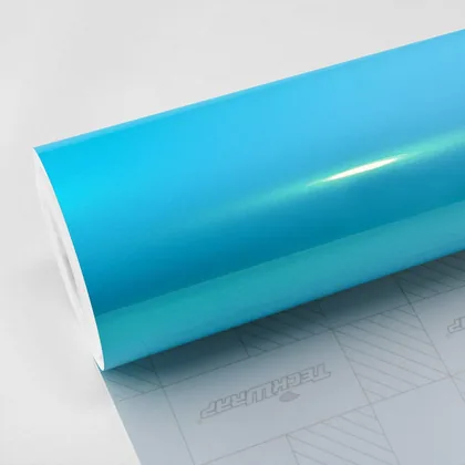 TeckWrap Gloss Caribbean Blue (RB09-HD) vinyl wrap film swatch