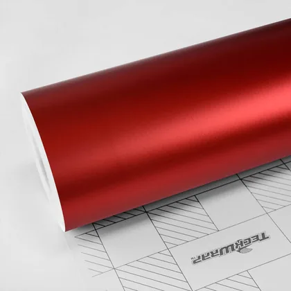 TeckWrap Satin Crimson Red (VCH401-S) vinyl wrap film swatch