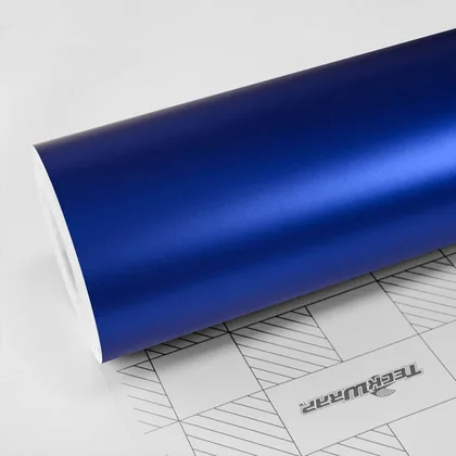 TeckWrap Satin Velvet blue (VCH402-S) vinyl wrap film swatch